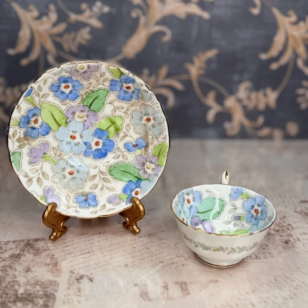 Vintage Taylor & Kent Bone China Teacup Saucer England